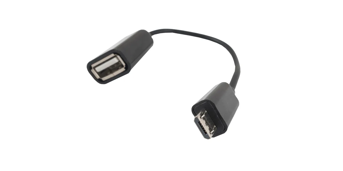 USB-A to micro-USB OTG adapter cable