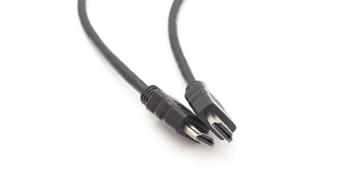 Two HDMI cable ends