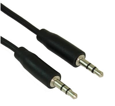 3.5mm Slim Mini-Stereo TRS Male to Male Speaker/Audio Cable, Black